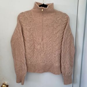 J. Crew supersoft yarn cable knit quarter zip sweater